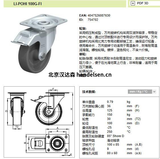 Blickle 比利時 重型負載輪和腳輪歐洲原裝進口 質量有保證