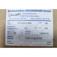 德國schlesinger 爆破片Ux63r2-05si用于制藥行業使用